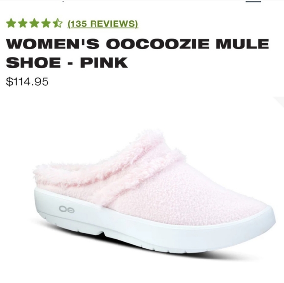 OOFOS Shoes Oofos Pink Sherpa Oocoozie Mule Slip On Shoe Womens